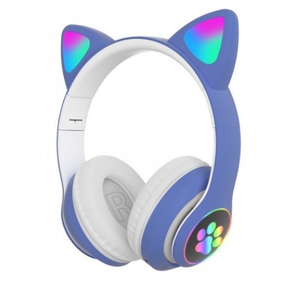 

Наушники Беспроводные Bluetooth Cat Ear VZV-23M с ушками и LED подсветкой Blue