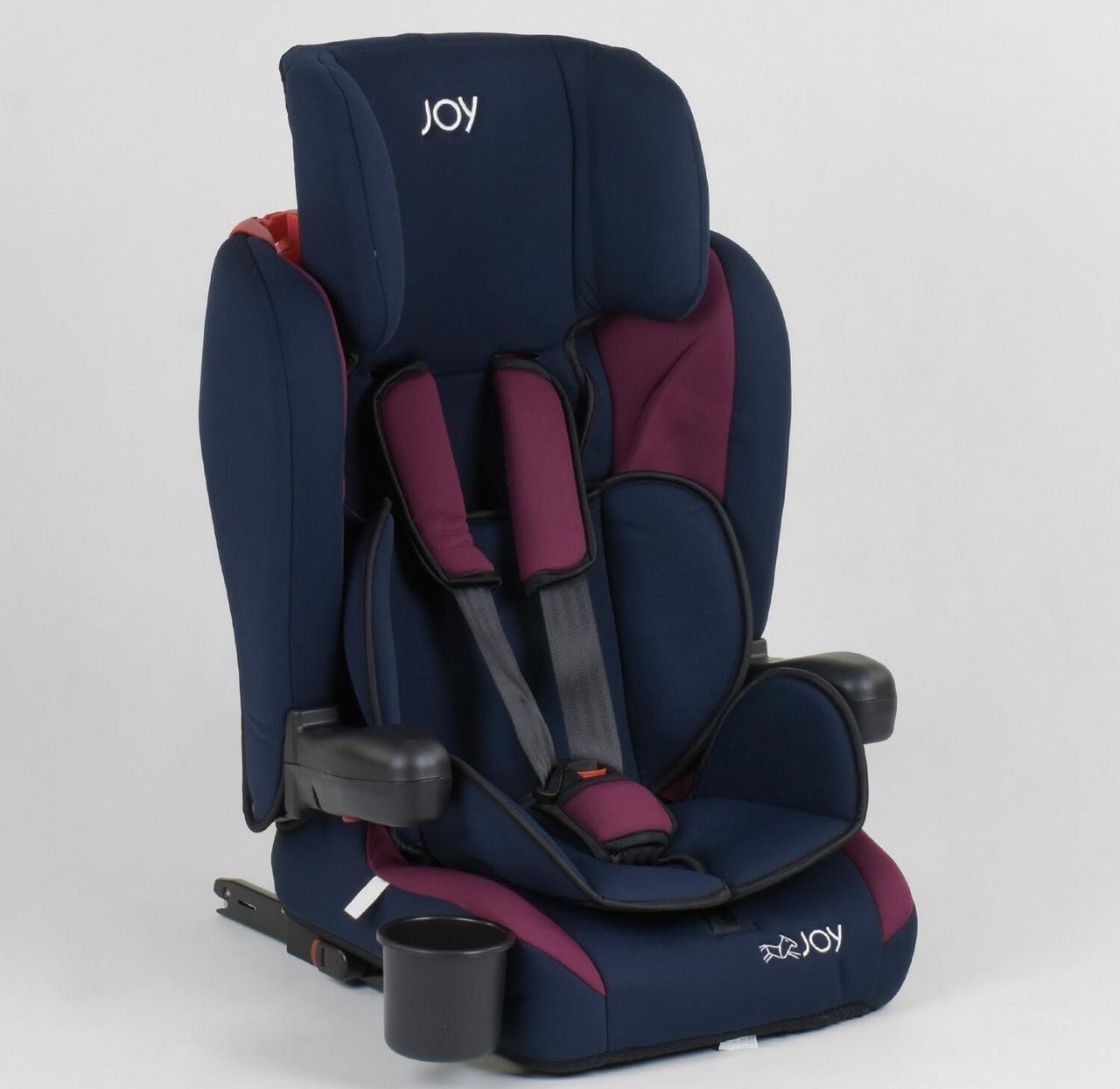 

Детское автокресло JOY система ISOFIX, универсальное, группа 1 2 3 вес ребенка от 9-36 кг черно фиолетовый