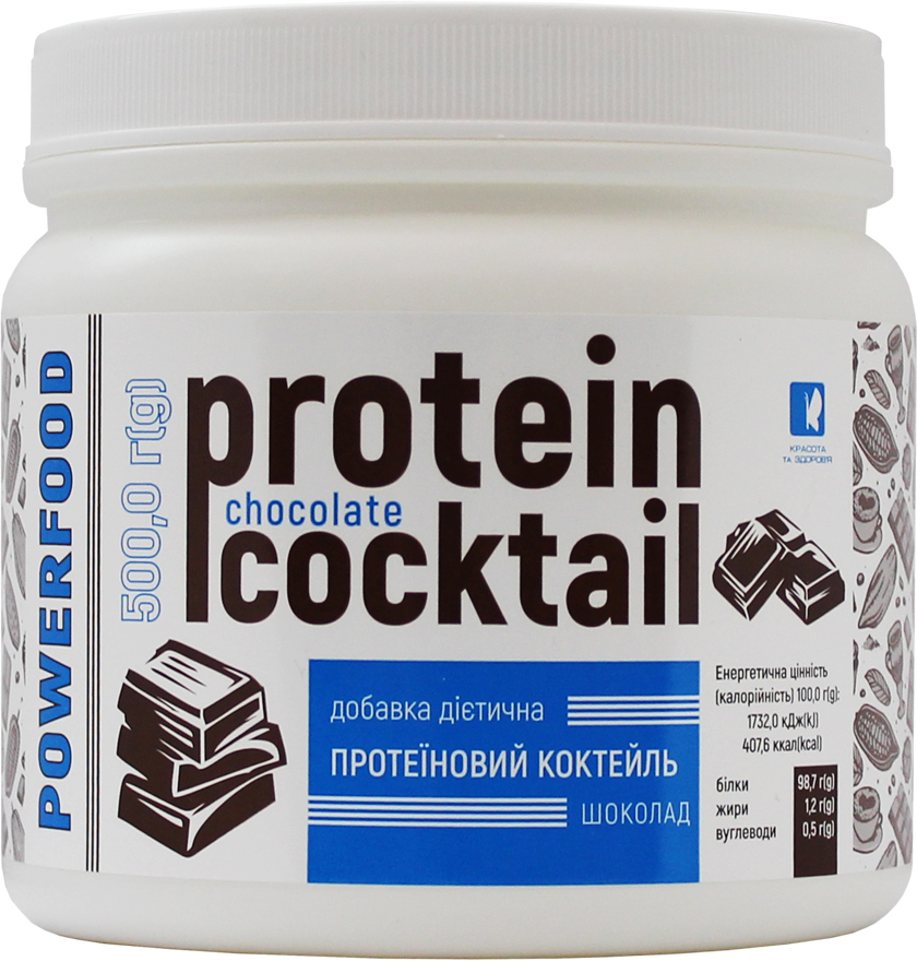 

Протеиновый коктейль Красота и Здоровье POWERFOOD 500 г Шоколад (4820142438358)