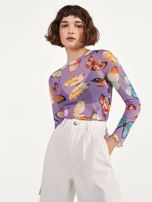 

Лонгслив Bershka 2222/058/652  Сиреневый, Лонгслив Bershka 2222/058/652 L Сиреневый