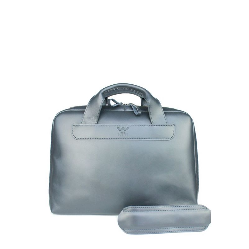 

Кожаная деловая сумка Attache Briefcase синий