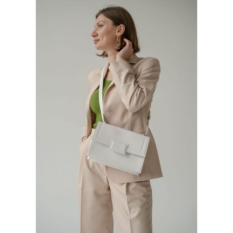 

Женская кожаная сумка Kelly белая