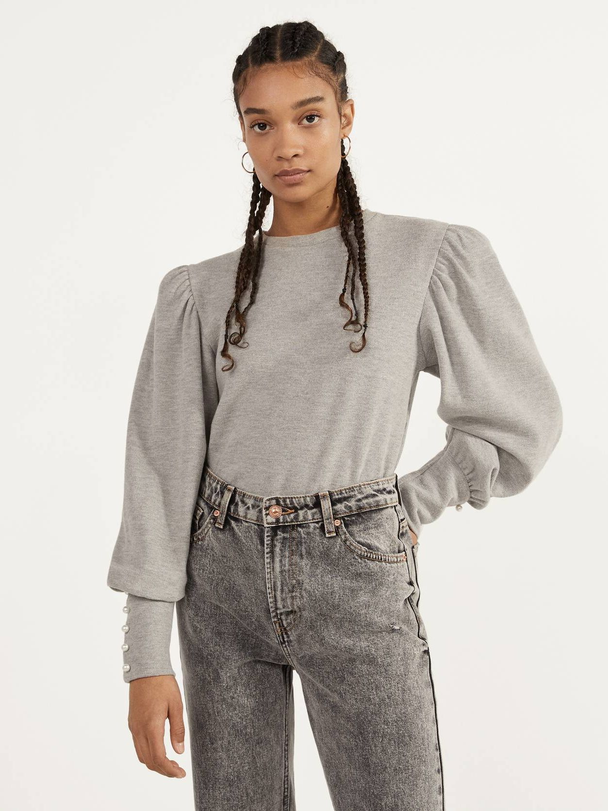 

Джемпер Bershka 1623/326/812  Светло-серый, Джемпер Bershka 1623/326/812 S Светло-серый