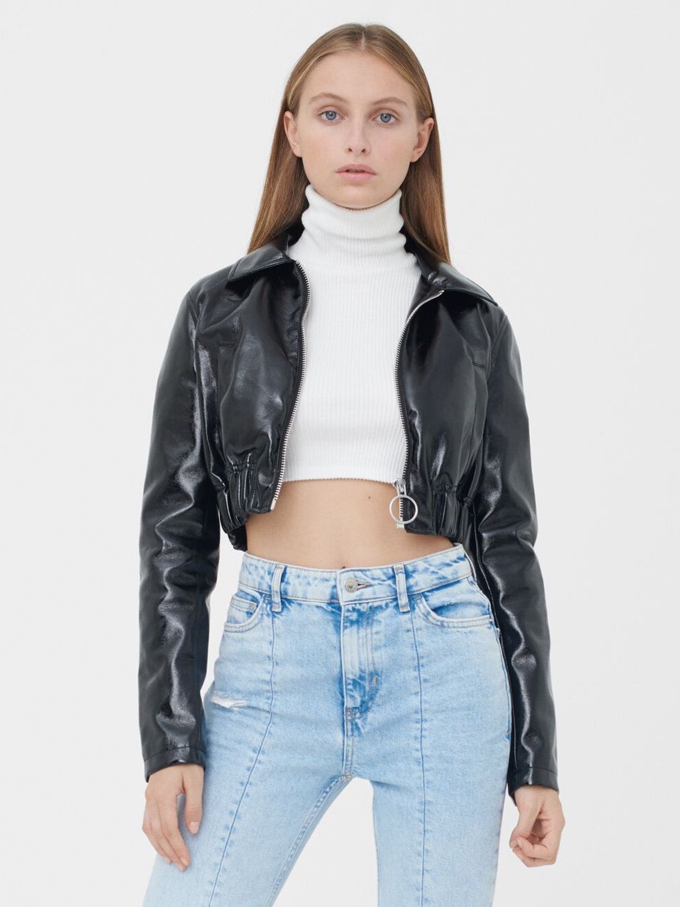 

Куртка из искусственной кожи Bershka 6181/644/800  Черная, Куртка из искусственной кожи Bershka 6181/644/800 L Черная