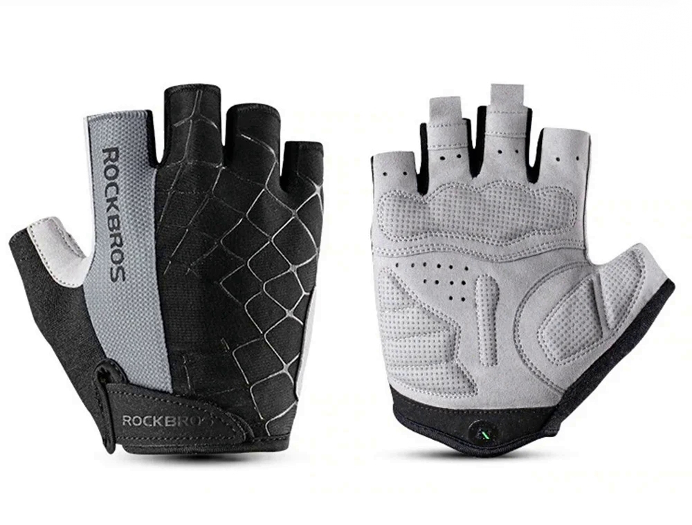 

Велоперчатки универсальные перчатки с обрезанными пальцами (7855431) Размер XL Черно-серый