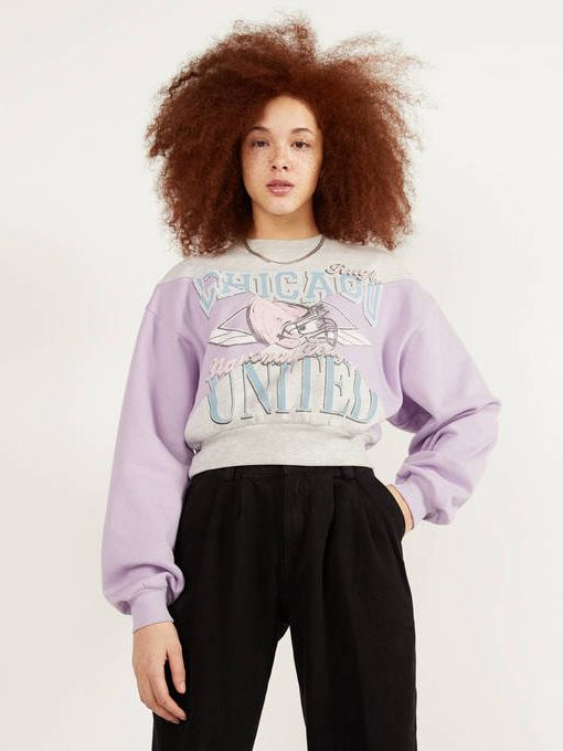 

Свитшот Bershka 1733/059/612 S Фиолетовый