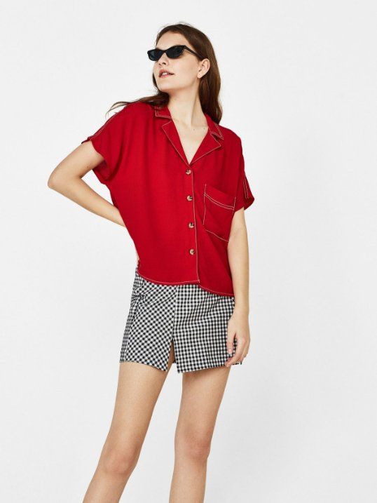 

Блузка Bershka 5821/168/600  Красная, Блузка Bershka 5821/168/600 S Красная