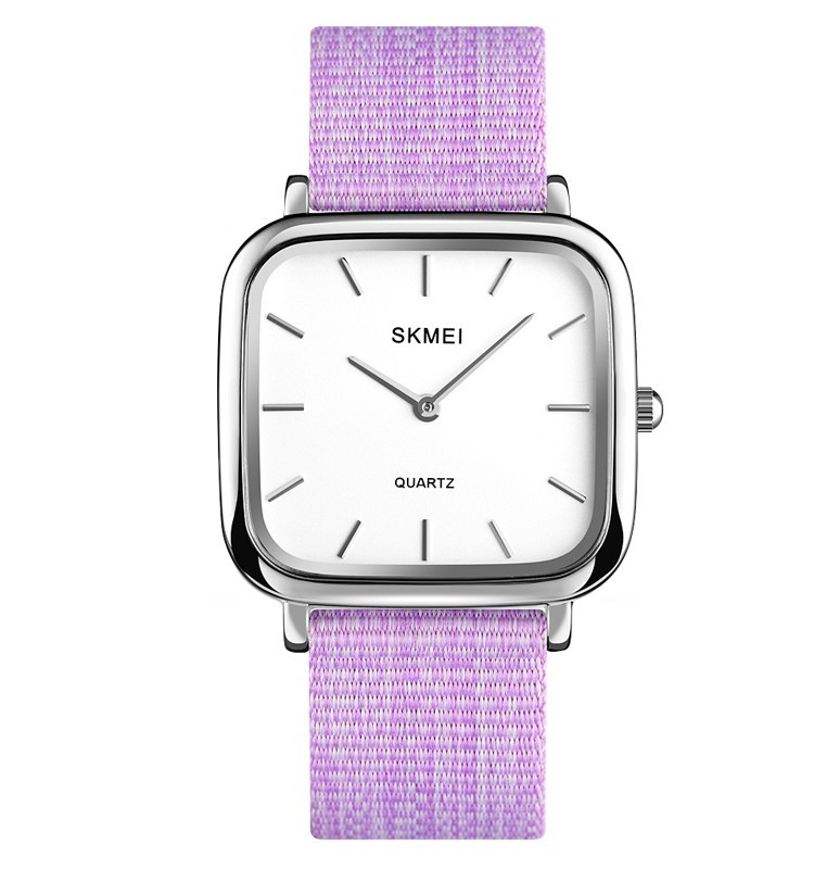 

Женские часы Skmei 1555 silver/purple пурпурный ремешок