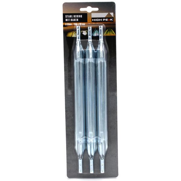 

Колышки High Peak Steel V-Peg with Hook 24 см 6 шт. Silver (928995)