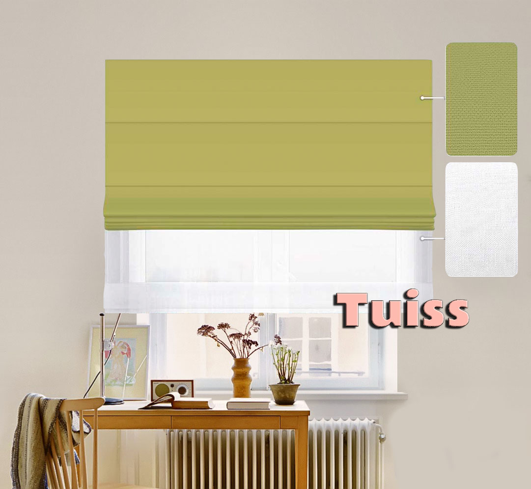 

Двойная римская штора День-Ночь ТВИН Classic InHt Джуси Велюр 370 Травяной + Тюль Лён Белоснежный 100х170 см