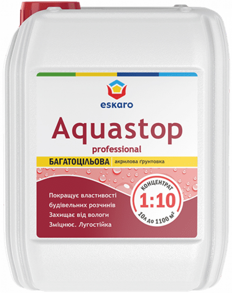 

Грунтовка Eskaro водорастворимая AQUASTOP-PROF 10 л (E9832)