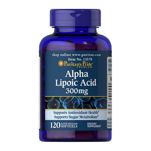 

Альфа-липоевая кислота Puritan's Pride Alpha Lipoic Acid 300 mg 120 капсул