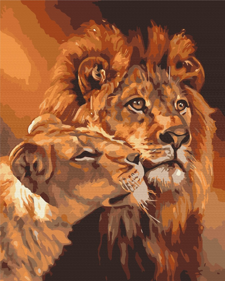 

Картина по номерам - Львиная любовь BrushMe 40*50см. (BS7279)