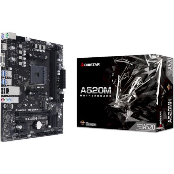 

Материнська плата Biostar A520MH (sAM4, AMD A520, PCI-Ex16)