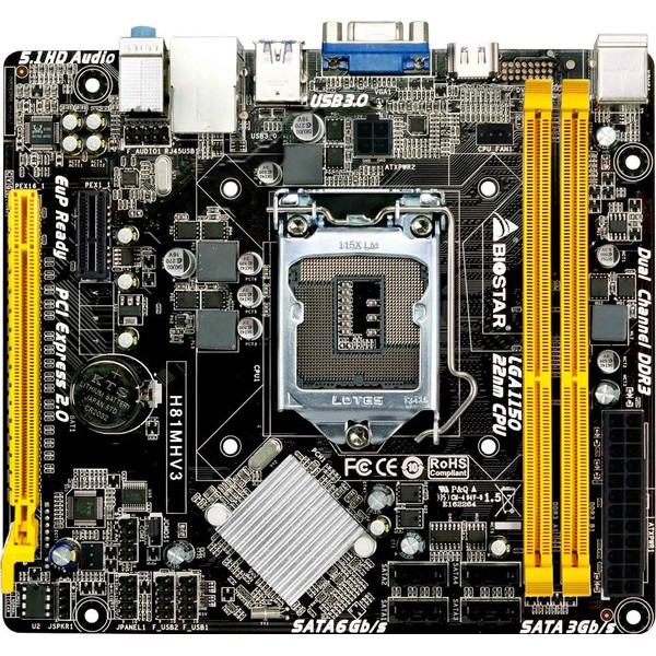 

Материнська плата Biostar H81MHV3 (s1150, Intel H81, PCI-Ex16)
