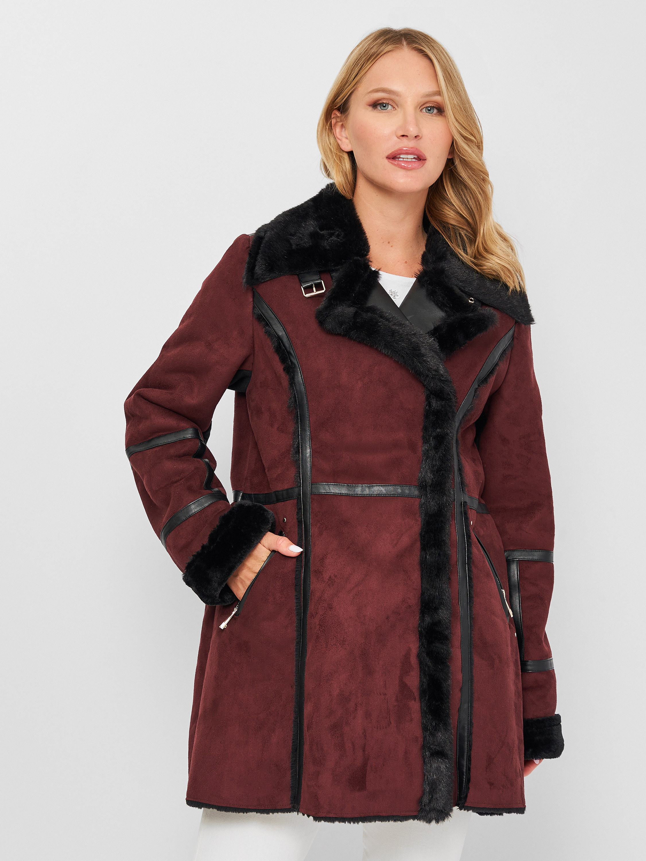 

Дубленка Koton 9KAK06405OW-477 40 Bordeux