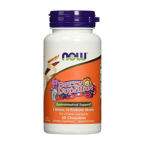 

Пробиотик для детей Now Foods Kids Berry Dophilus (60 шт) нау фудс