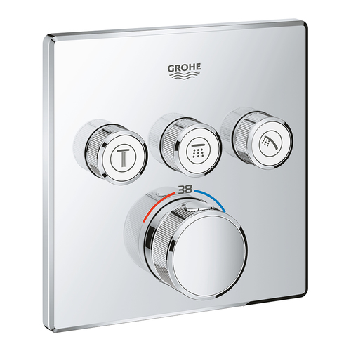 

29126000 Grohtherm SmartControl Зовнішня частина термостату прихованого монтажу на 3 споживачі, хром