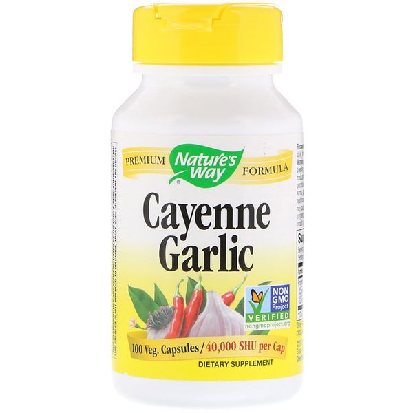 

Кайенский Перец и Чеснок Cayenne Garlic Nature's Way 100 капсул