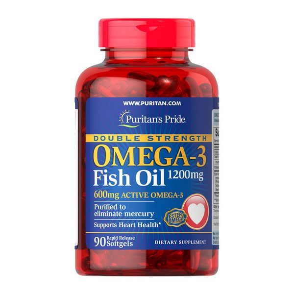 

Омега 3 Puritan's Pride Omega-3 Fish Oil 1200 mg Double Strength 90 капсул