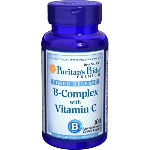 

Комплекс витаминов группы Б Puritan's Pride B-Complex + Vitamin C 100 таблеток