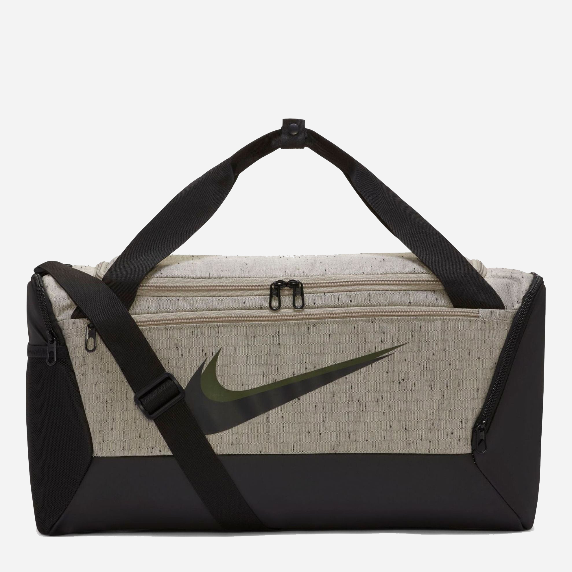 

Спортивная сумка Nike Nk Brsla S Duff-Mtrl SP21 CU9653-210 Серая с черным