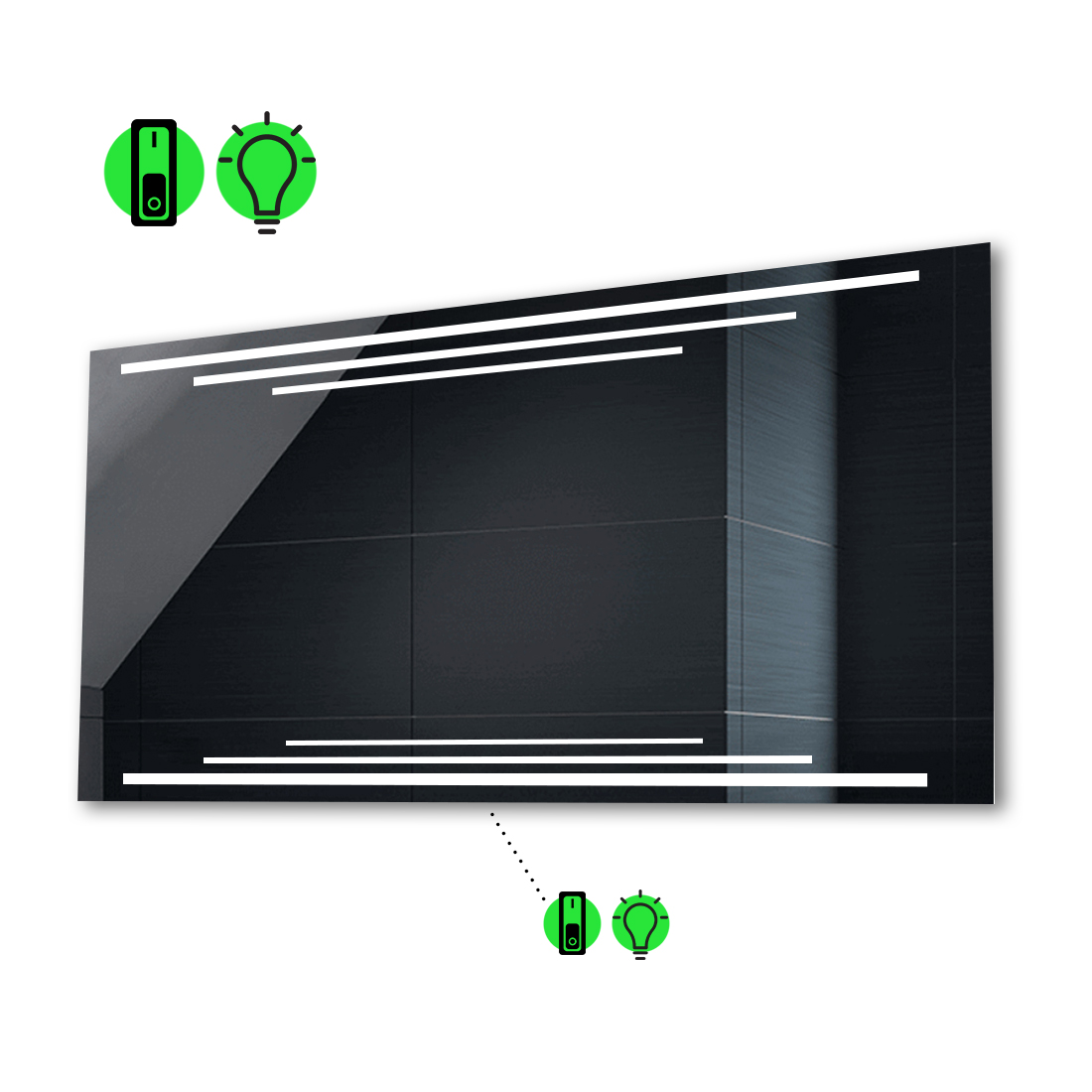 

LED-зеркало 80x60см, с механическим включателем, модель Francisca