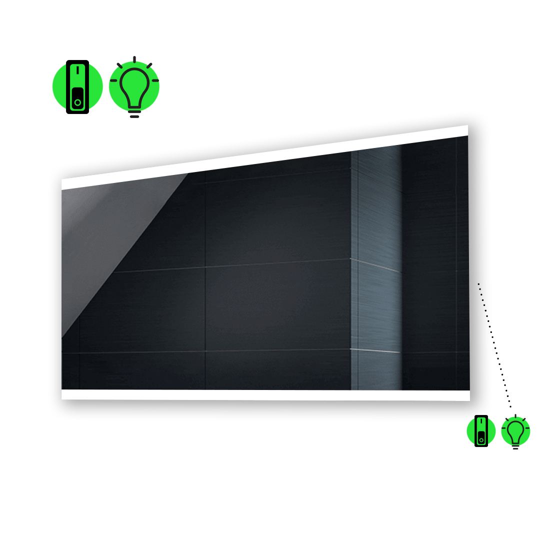 

LED-зеркало 80x60см, с механическим включателем, модель Ines