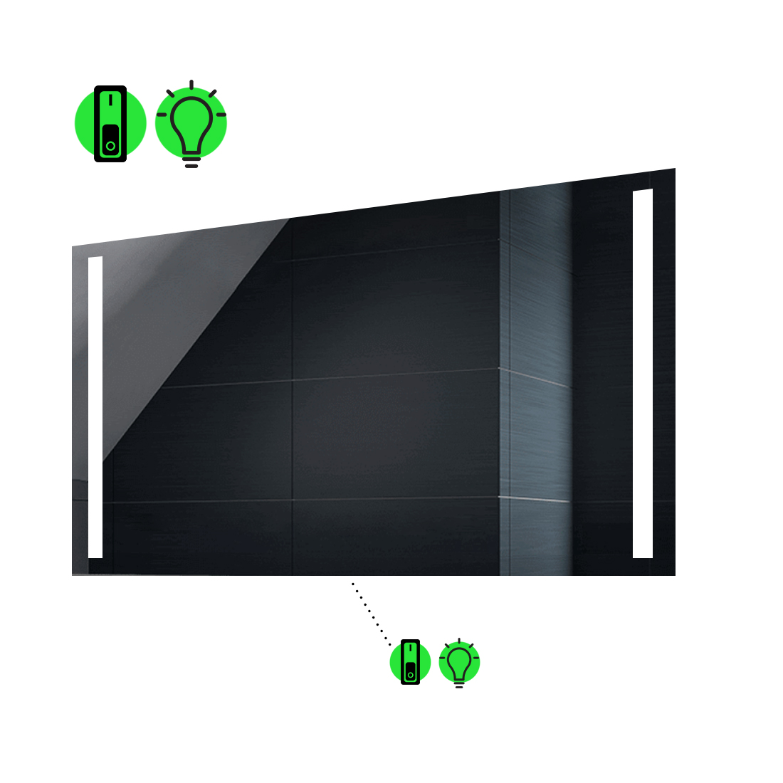 

LED-зеркало 120x100см, с механическим включателем, модель Adelita