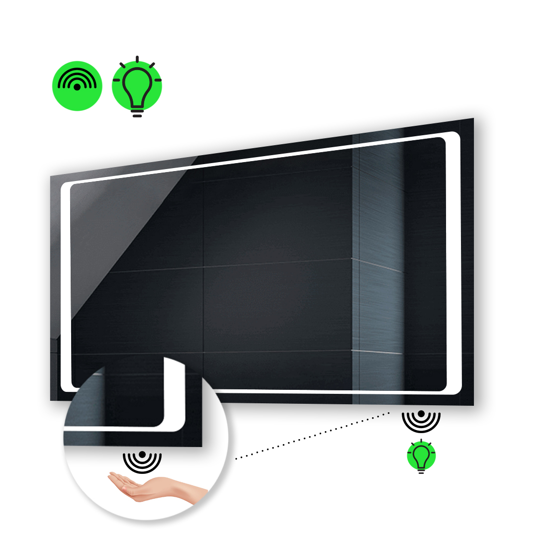 

LED-зеркало 110x70см, с ИК включателем, модель Emma