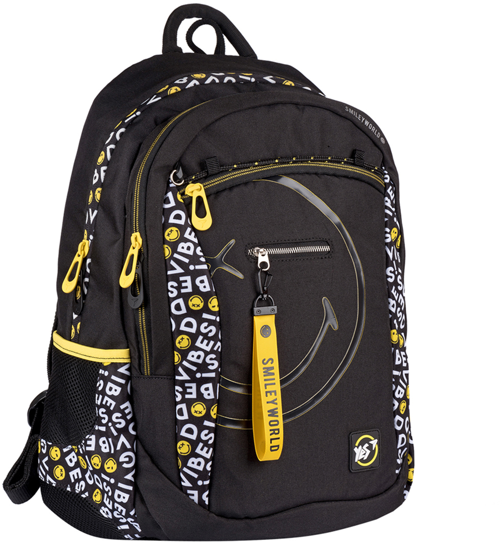 

Рюкзак YES T-121 Smiley World.Black&Yellow черный унисекс 20 л (552511)