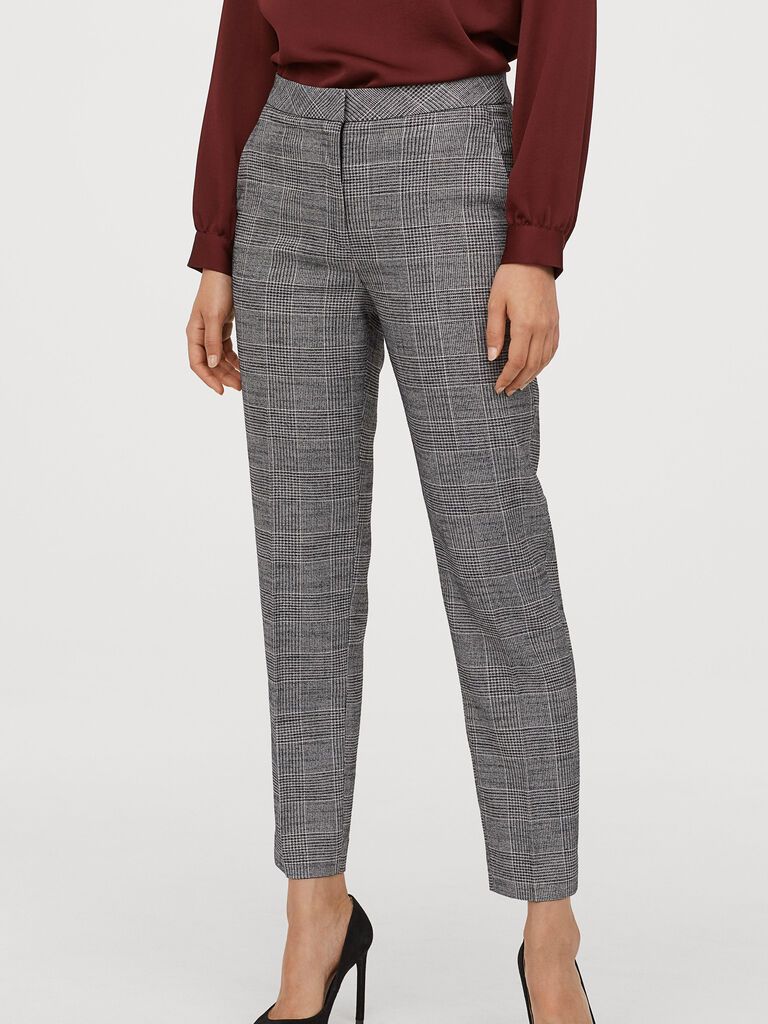 

Брюки H&M 060708311_kletka 36 Серые