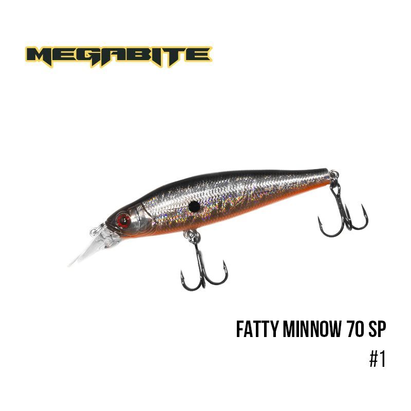 

Воблер Megabite Fatty Minnow 70 SP (70 мм, 10 гр, 1,4 m) (1)