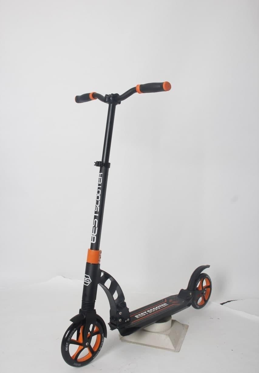 

Самокат двухколесный Best Scooter колеса PU, d переднего колеса 200мм, d заднего колеса 200мм черно оранжевый