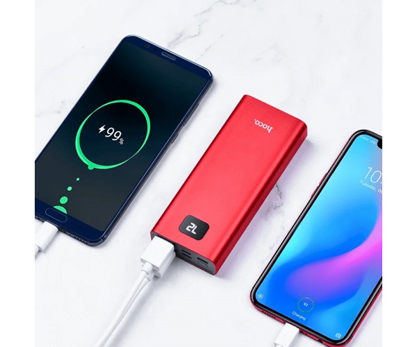 

Внешний аккумулятор Power Bank Hoco J46 10000mAh Original Grey Красный