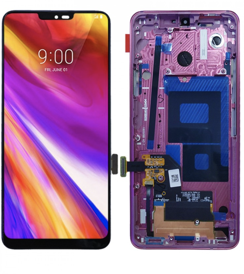 

Дисплей (экран) для LG G710 G7 ThinQ/G7 Plus + тачскрин, черный, с передней панелью розового цвета, Raspberry ORIGINAL PRC