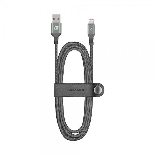 

Нейлоновый кабель Momax Elite Link Triple-Braided Black Lightning to USB 1.2m (MFI)