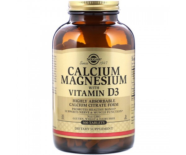 

Витамины и минералы Solgar Calcium Magnesium with Vitamin D3, 300 таблеток (599103)