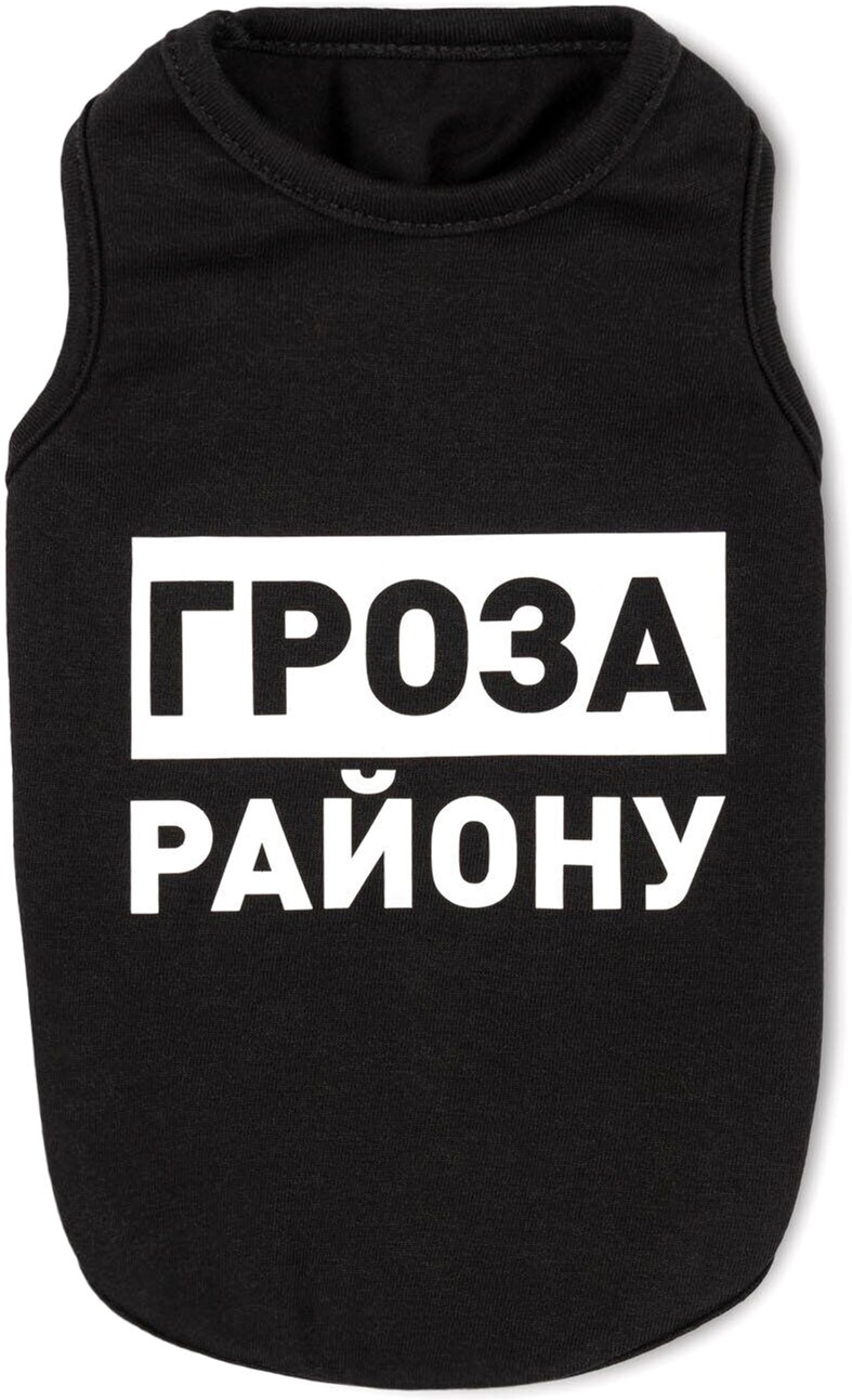 

Борцовка для собак Pet Fashion "Гроза району" S Черная (4823082417988)