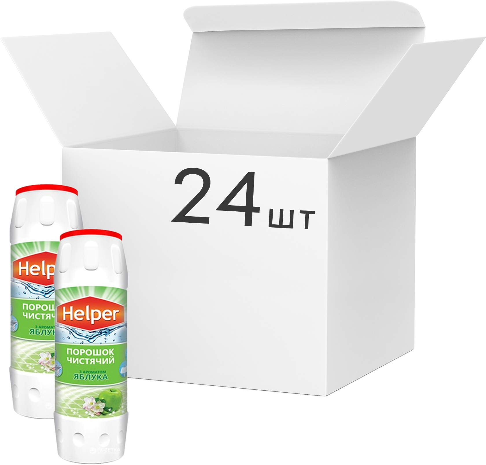 

Упаковка чистящего порошка Helper с ароматом яблока 500 г х 24 шт