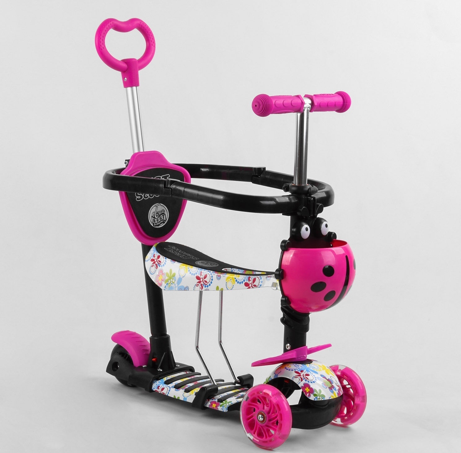 

Самокат 5 в 1 Best Scooter 5593 Black Pink (5593)