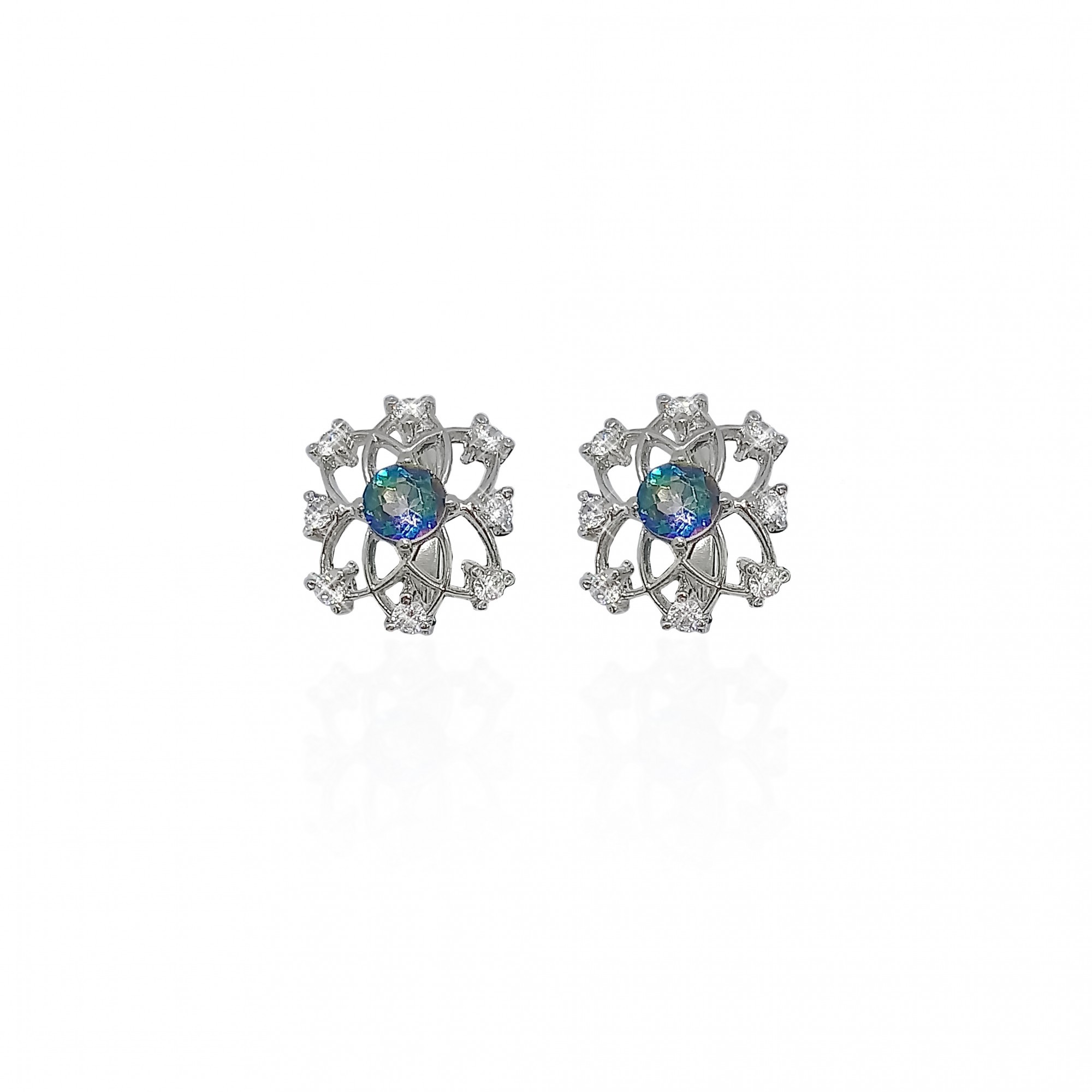 

Серьги из серебра с топазами мистик 40264тс