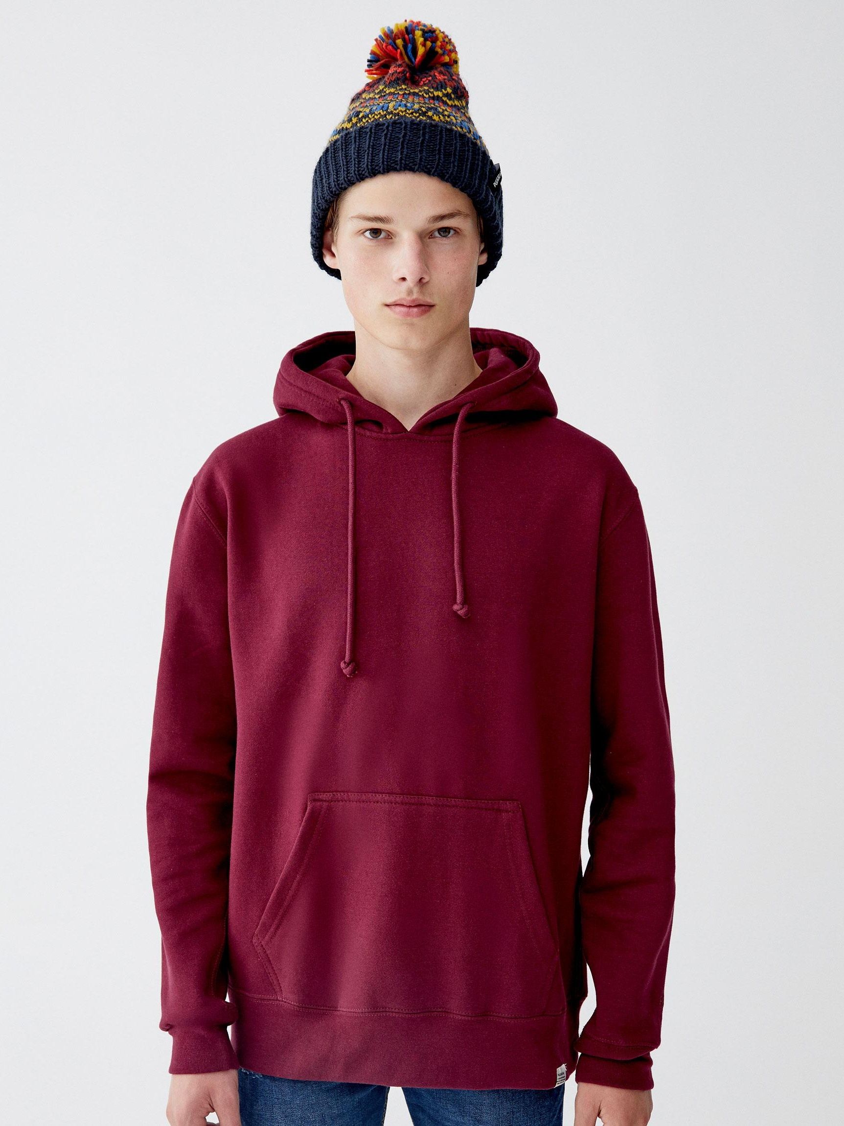 

Худи Pull&Bear 9595/513/606  Бордовое, Худи Pull&Bear 9595/513/606 XXS Бордовое