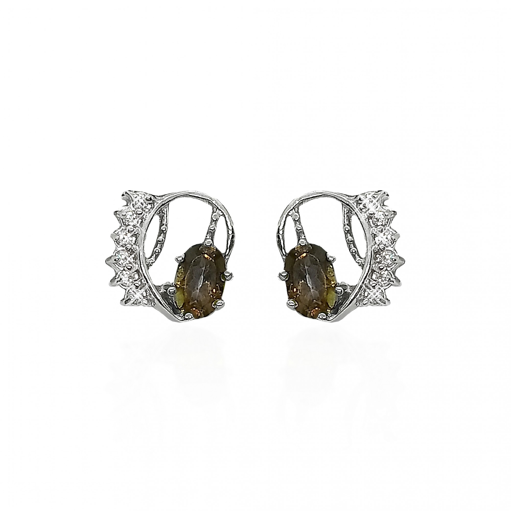 

Серьги из серебра с топазами мистик 40089к