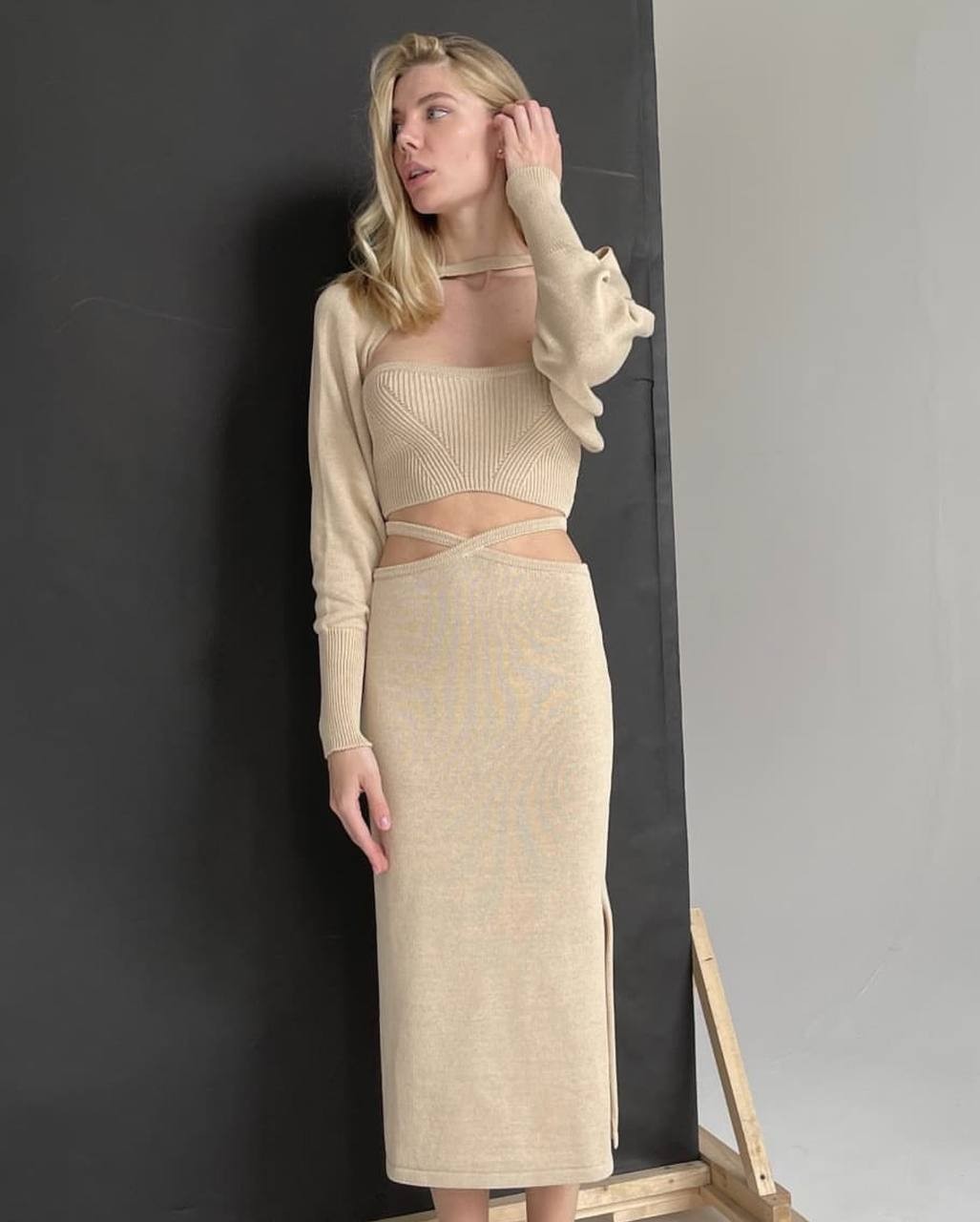 

Костюм Сausetume Тройка С Рукавами Бежевый L