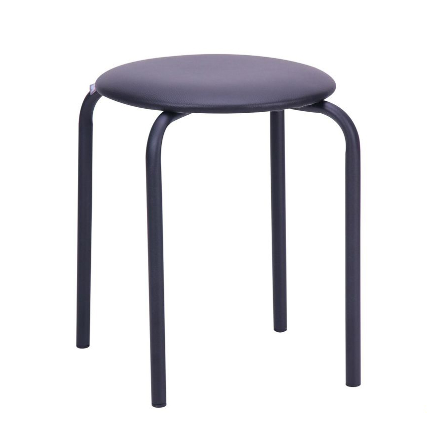 

Табурет металлический для кухни, для кафе Софи черный/кожзаменитель Винилискожа черный AMF