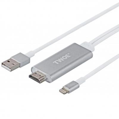 

Переходник 2E Lightning to HDMI with USB A Male Cable, Alumium Shell,2 m (2EW-2327)