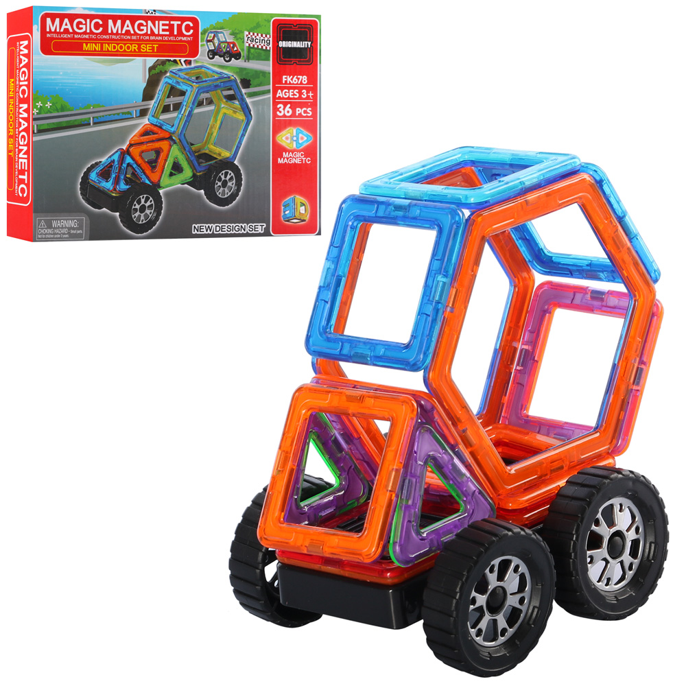 

Конструктор A-Toys FK678 магнітний, колеса, 36 деталей