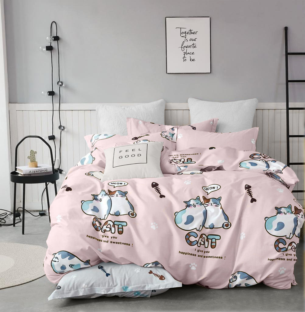 

Комплект постельного белья Zastelli Бязь Cats on Pink 175x210