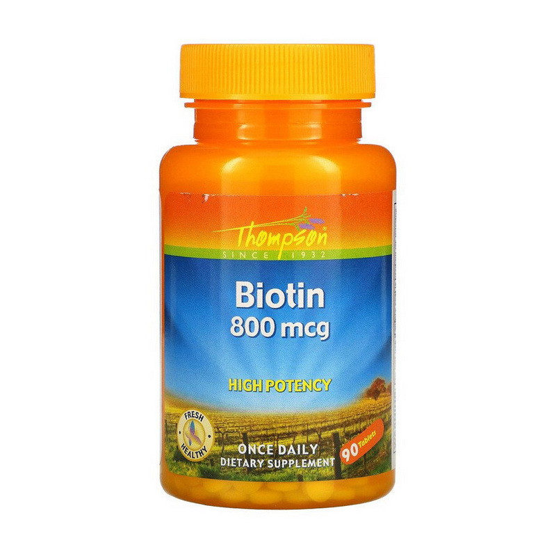 

Биотин (Витамин Б7) Томпсон / Thompson Biotin 800 mcg (90 tabs)